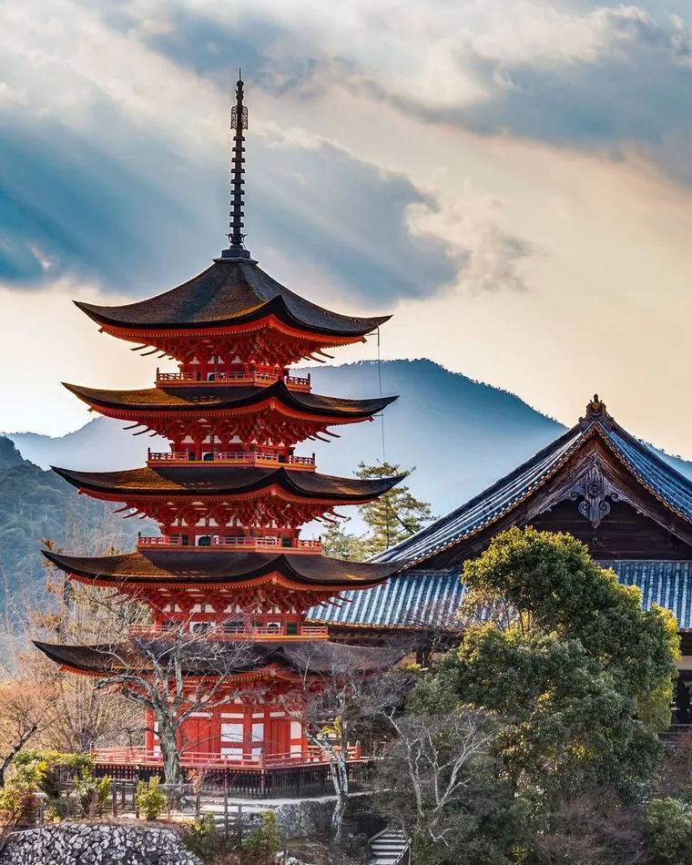 La pagode à cinq étages de Miyajima, au Japon