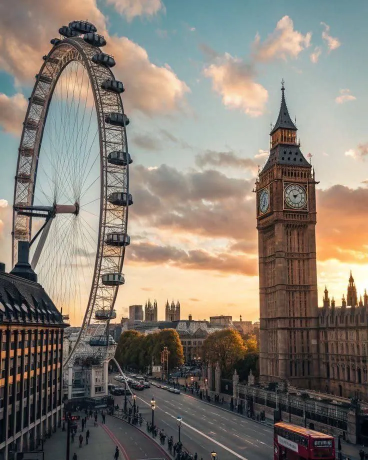 Big Ben et le London Eye au bord de la Tamise
